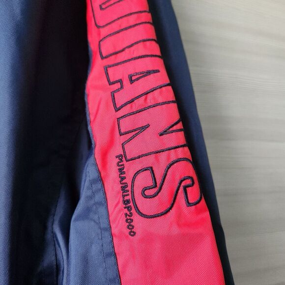 Puma Mens Vintage Cleveland Indians Reversible Jacket Y2k Wahoo Logo Blue Gray - Picture 7 of 16